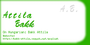 attila bakk business card